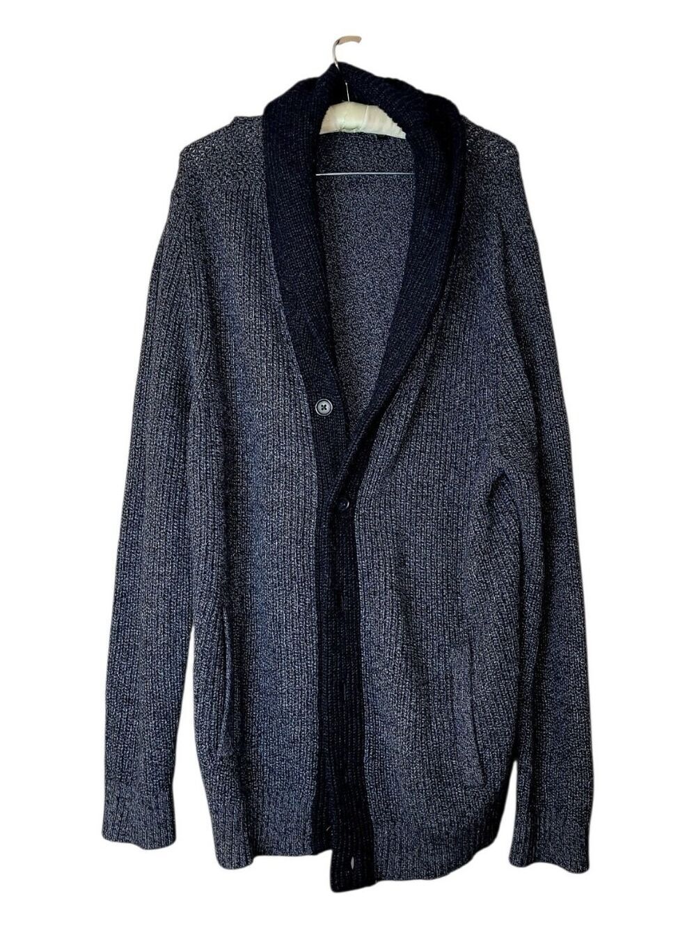 Banana Republic Shawl Collar Button Front Wool Blend Knit Sweater XL Grandpa